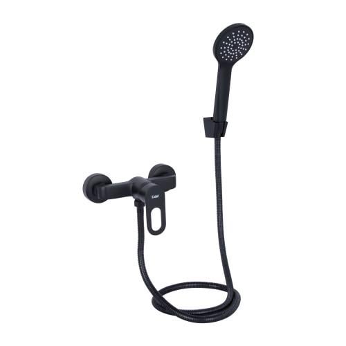 Змішувач для душу Lidz Latwa 010 з душовою гарнітурою k40 Black (LDLAT010BLA45421)