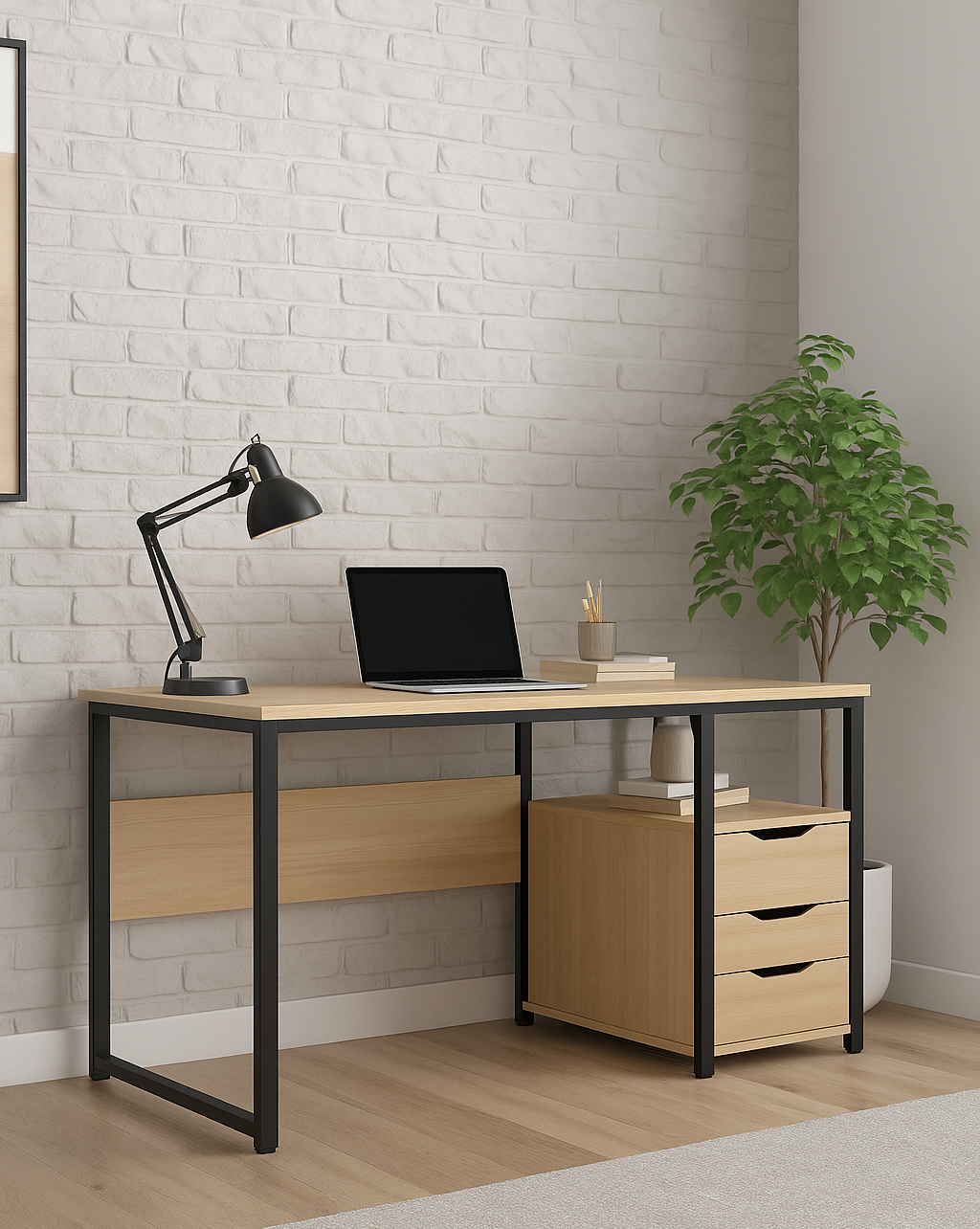 Стол письменный EcoLoft IN-2728 с полкой в стиле лофт (27503531)