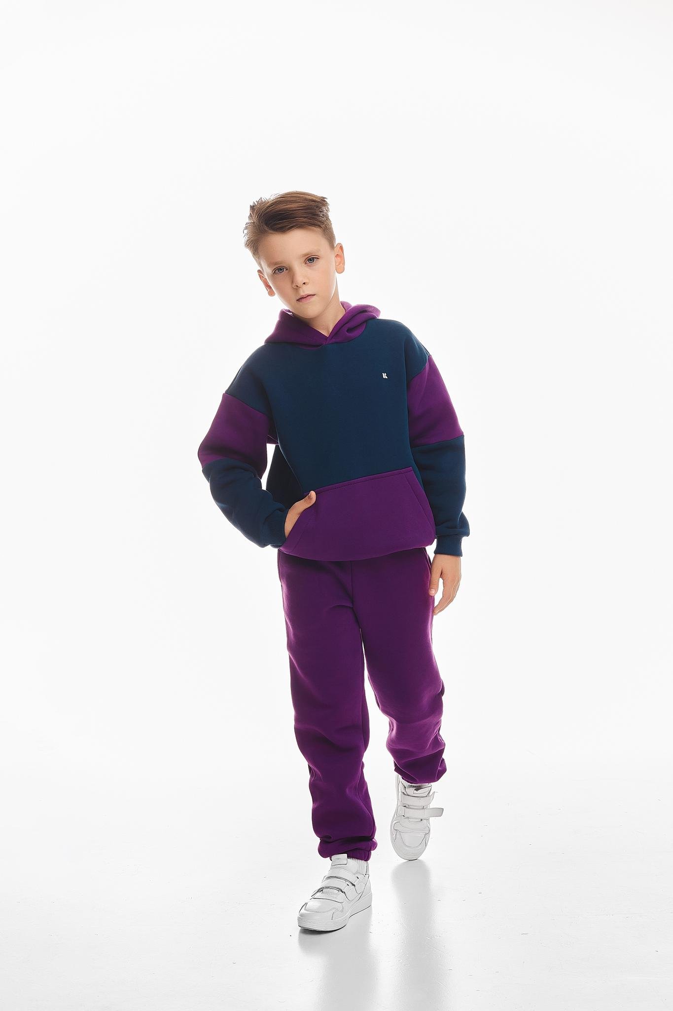 Спортивний костюм дитячий для хлопчика Kindamor Active Heat флісовий 152 см Фіолетовий з синім (1876542625) - фото 2
