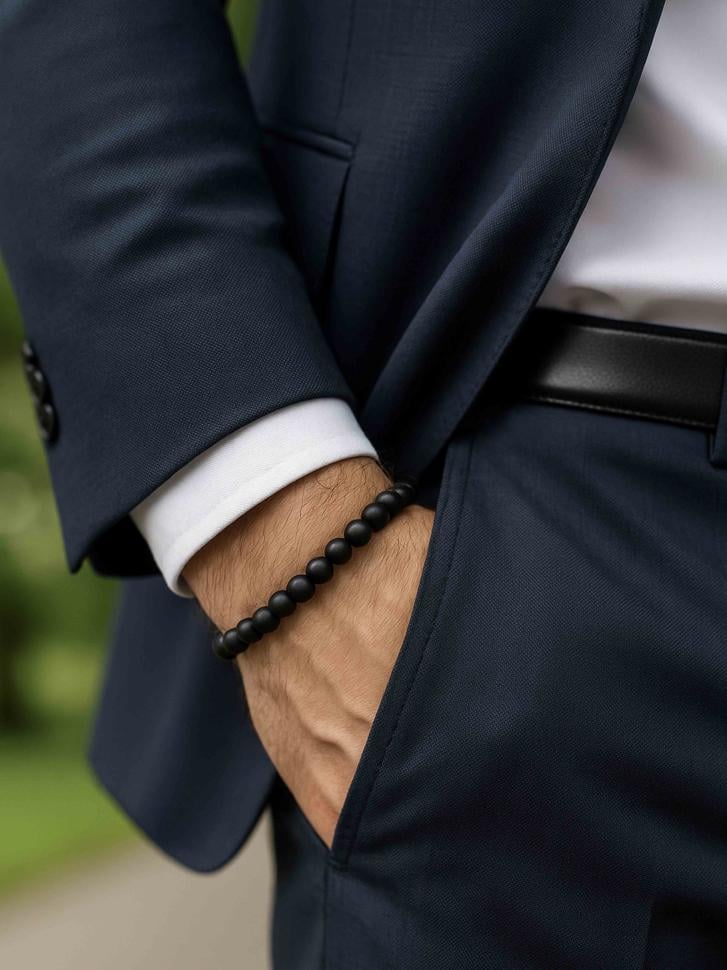 Браслет чоловічий з нефриту (4563) Браслет чоловічий з нефриту (4563)