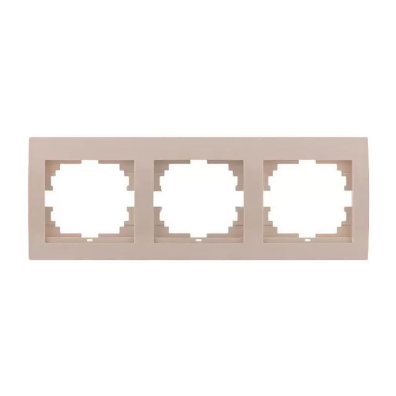 Рамка тримісна горизонтальна Lezard Deriy без вставки Кремовий (00000012296)
