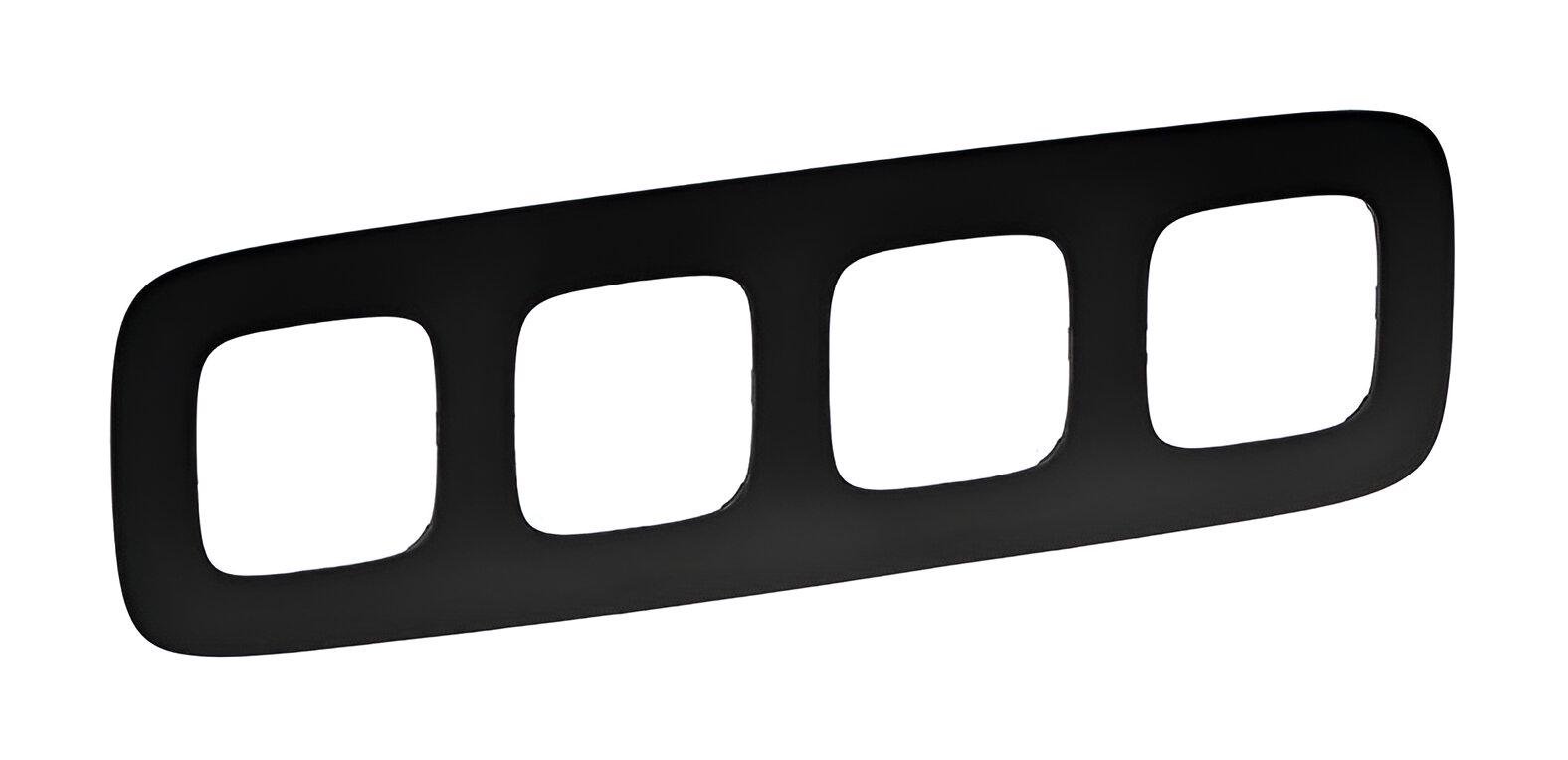 Рамка для розетки Legrand Valena Allure 4 поста матовый Черный (ERC-754404)