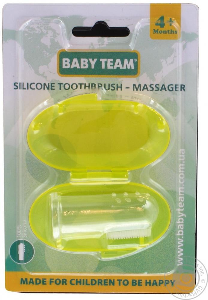 Зубна щітка-масажер силіконова Baby Team з контейнером (7200)