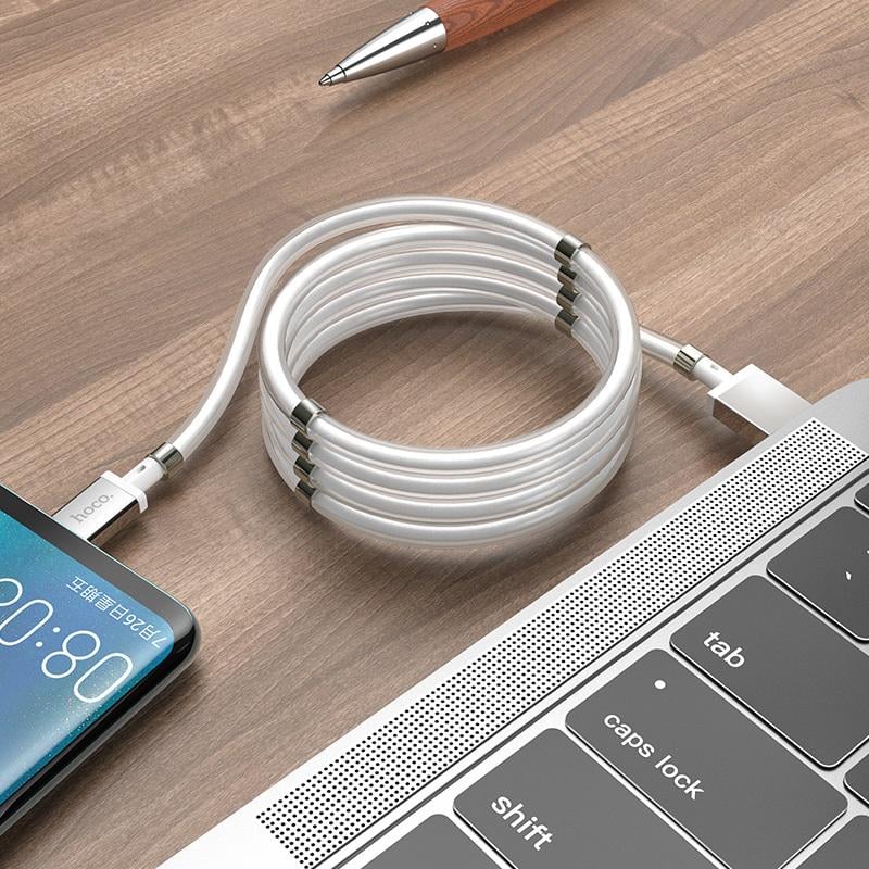 Кабель Hoco Type-C Magic Magnetic Charging U91 1 м White (a88d9961) - фото 3