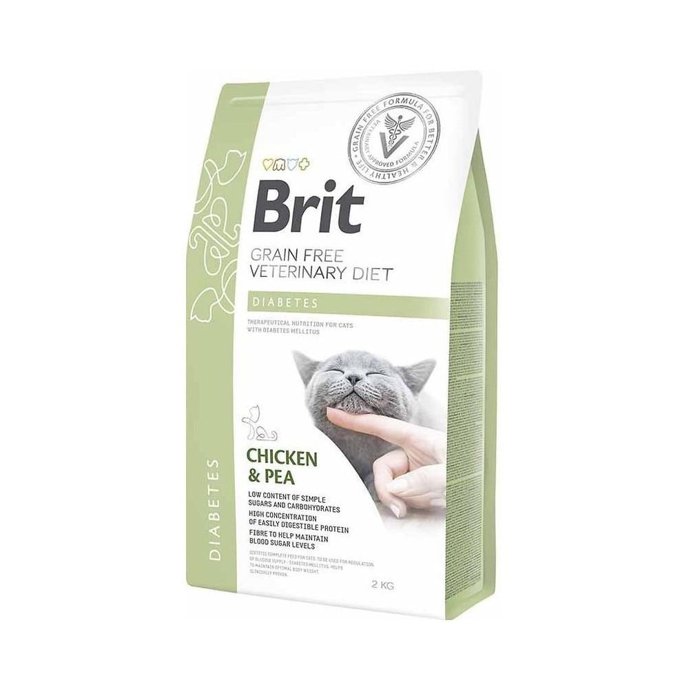 Корм сухой Brit Grain Free VetDiet Cat Diabetes для кошек с сахарным диабетом беззерновой с курицей и горохом 2 кг (34806815)