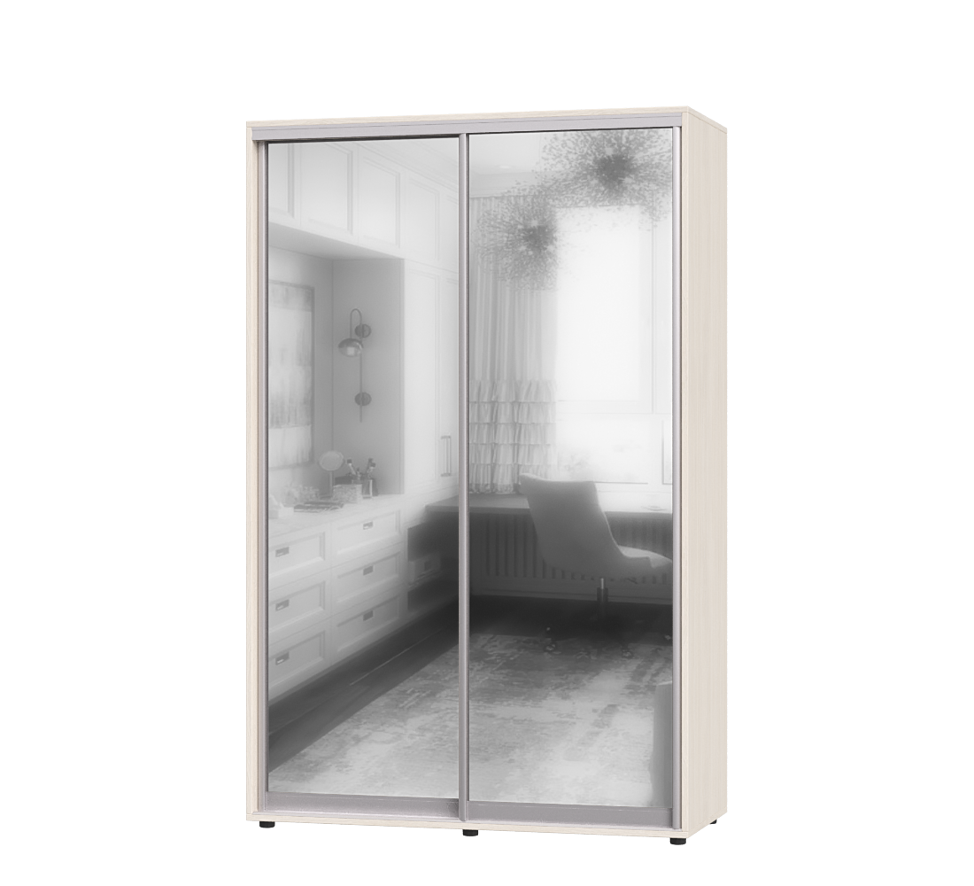 Шкаф-купе двухдверный Эверест ШК-02 140х45х220 см Дуб Молочный (06697)