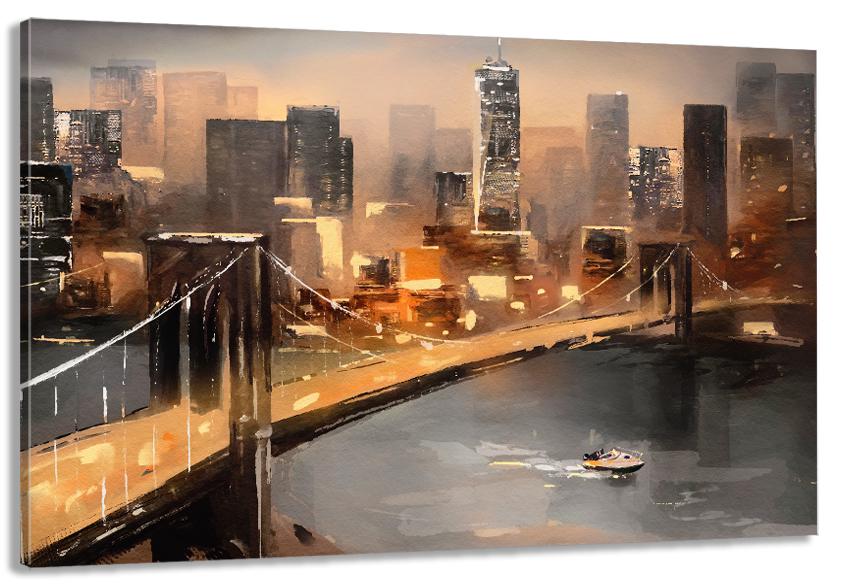 Картина на полотні у вітальню/спальню Бруклінський міст 40х80 см (MLP_188)