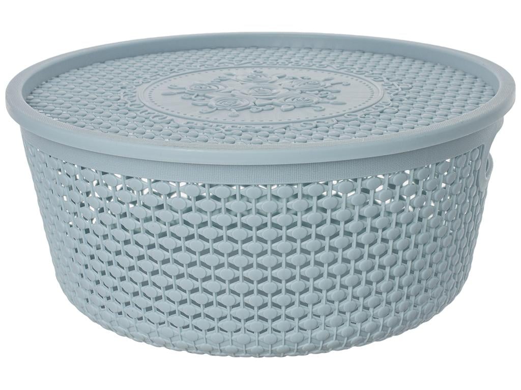 Кошик з кришкою 26х12 см Блакитний (MMS-R29486)