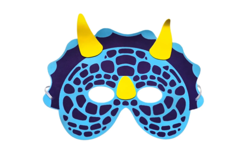 Маска детская Динозавр карнавальная One size Голубовато-желтый (19402/9)