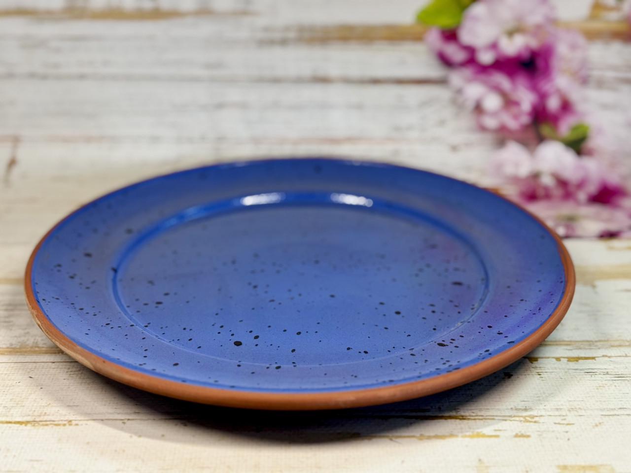 Тарілка керамічна Color з червоної глини 25 см Блакитна (1585300654) - фото 3 Тарілка керамічна Color з червоної глини 25 см Блакитна (1585300654) - фото 3