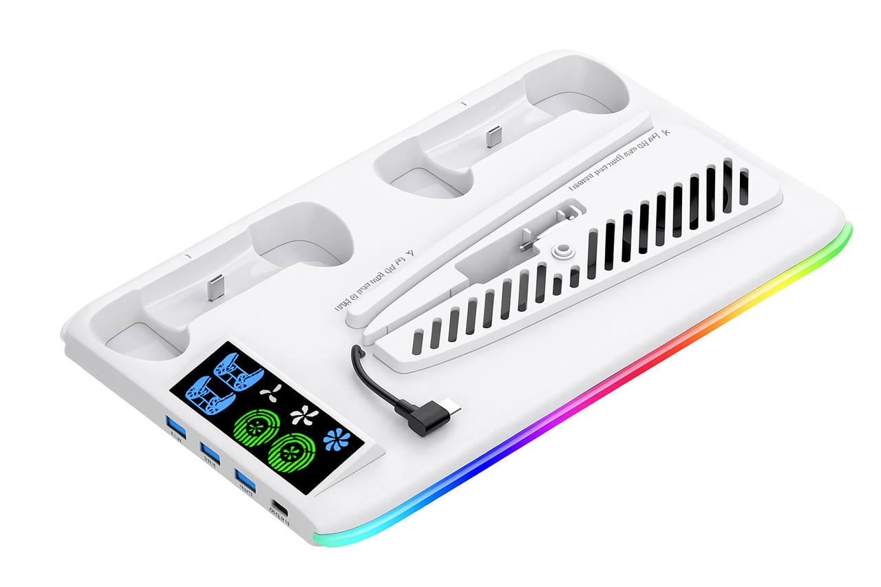 Док-станция с охлаждением подставка PS5/PS5 Slim Білий