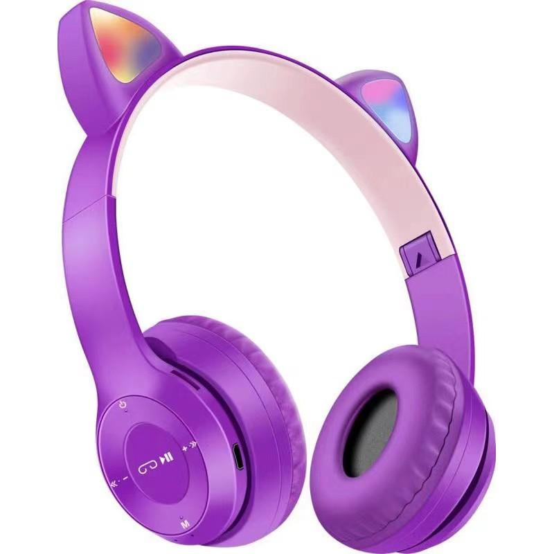 Навушники бездротові CAT-ear CEP47-M з підсвічуванням та micro SD Violet (6a88dc53)