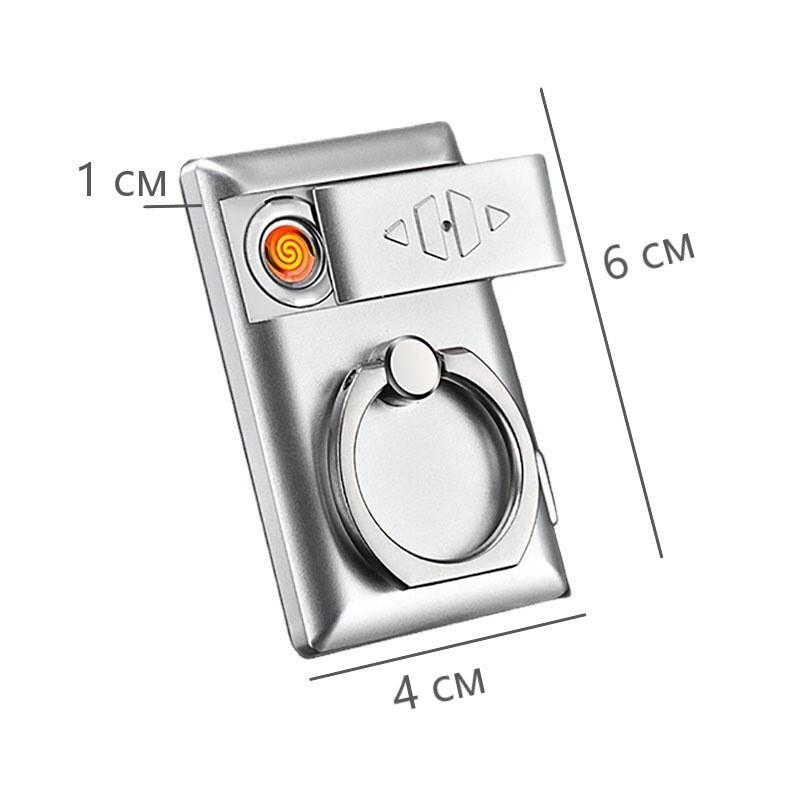 Попсокет-зажигалка для смартфона TexyRing Серебристый (1042) - фото 9
