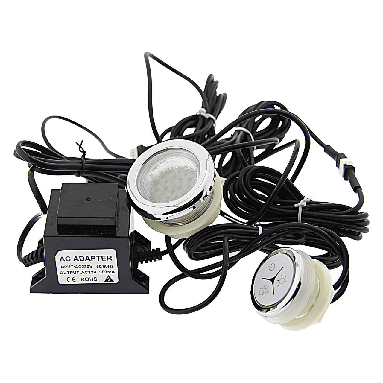 Лампа для подсветки воды водонепроницаемая с блоком питания и кнопкой