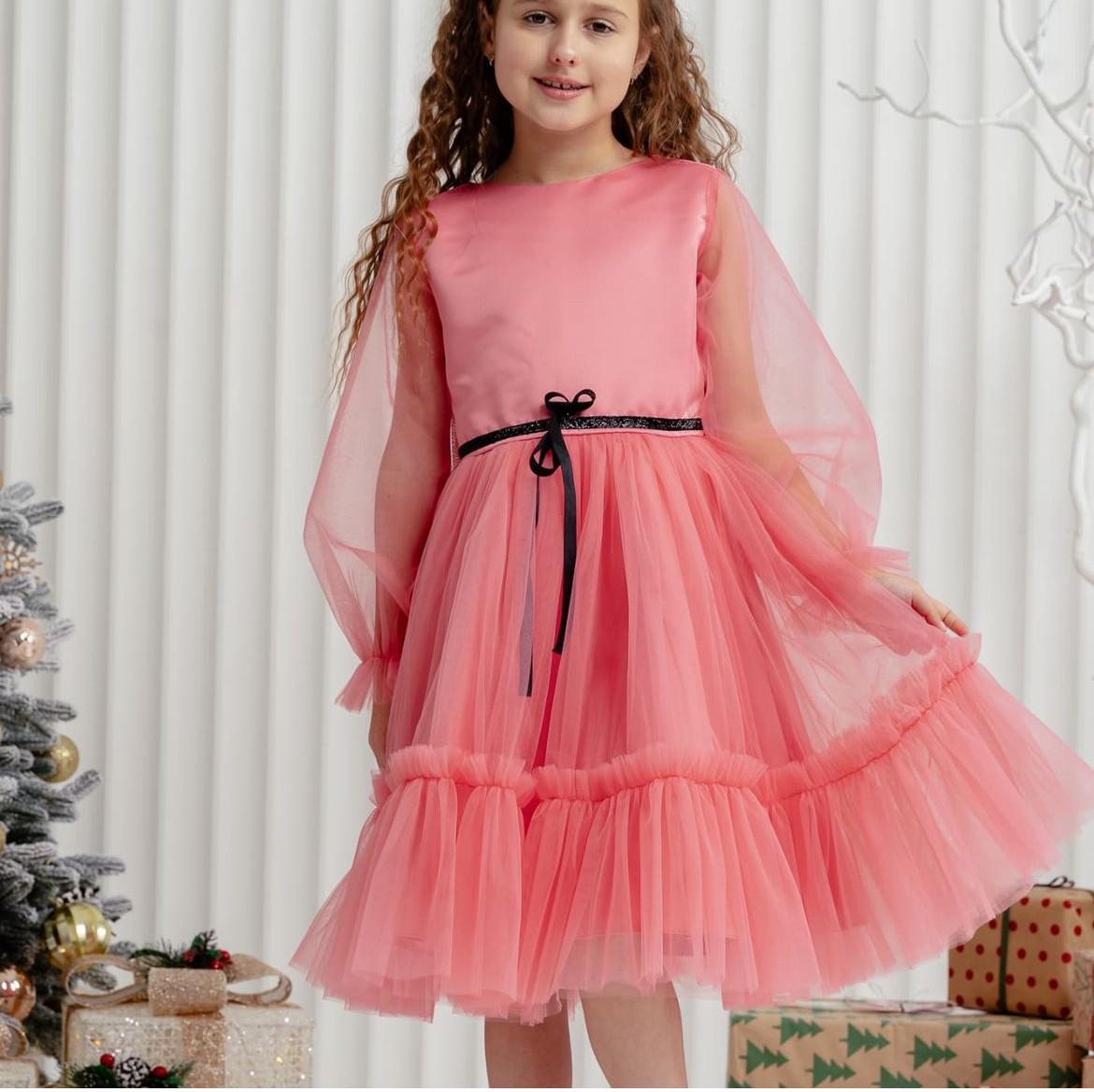 Платье праздничное для девочки 116 см Коралловый (2363319946) - фото 4 Платье праздничное для девочки 116 см Коралловый (2363319946) - фото 4