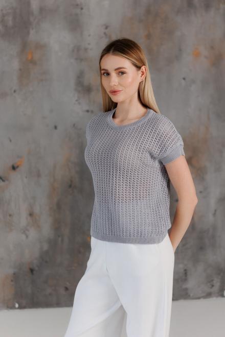 Футболка женская вязаная ART KNIT Сетка S/M Серый