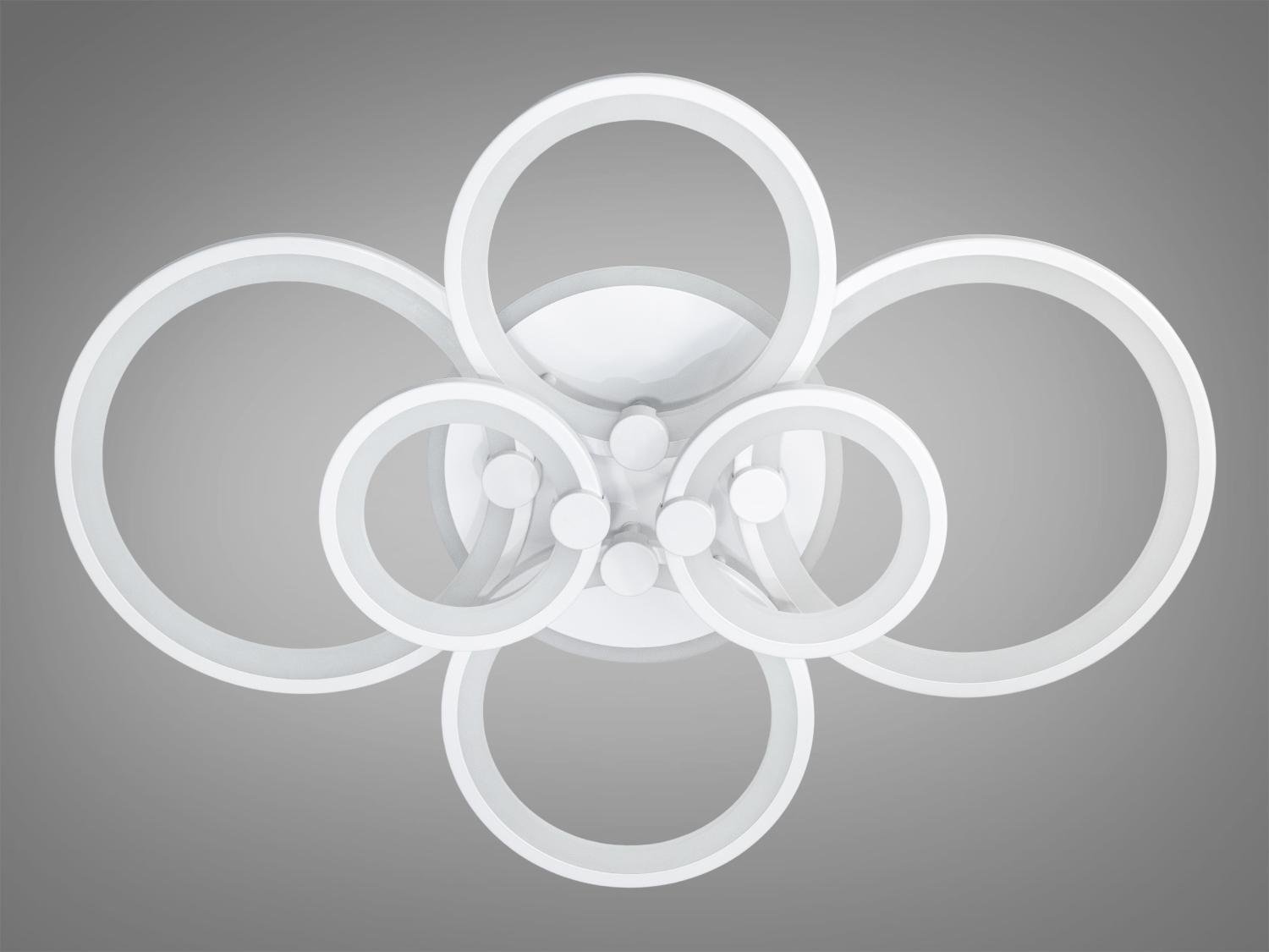 Люстра LED для низких потолков с пультом 8022-6WH-LS 135W на 19 кв.м Белый (1508072173) - фото 1 Люстра LED для низких потолков с пультом 8022-6WH-LS 135W на 19 кв.м Белый (1508072173) - фото 1