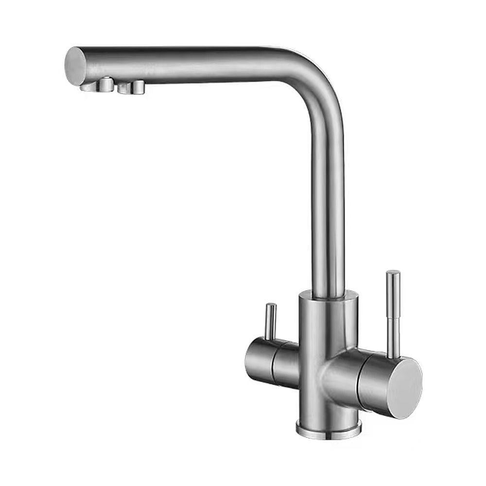 Смеситель на две воды для кухни Wezer EKO4C-01F Нержавеющая сталь (EKO4C-01F)
