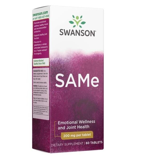 Метионин Swanson SAMe 200 мг 60 Tabs