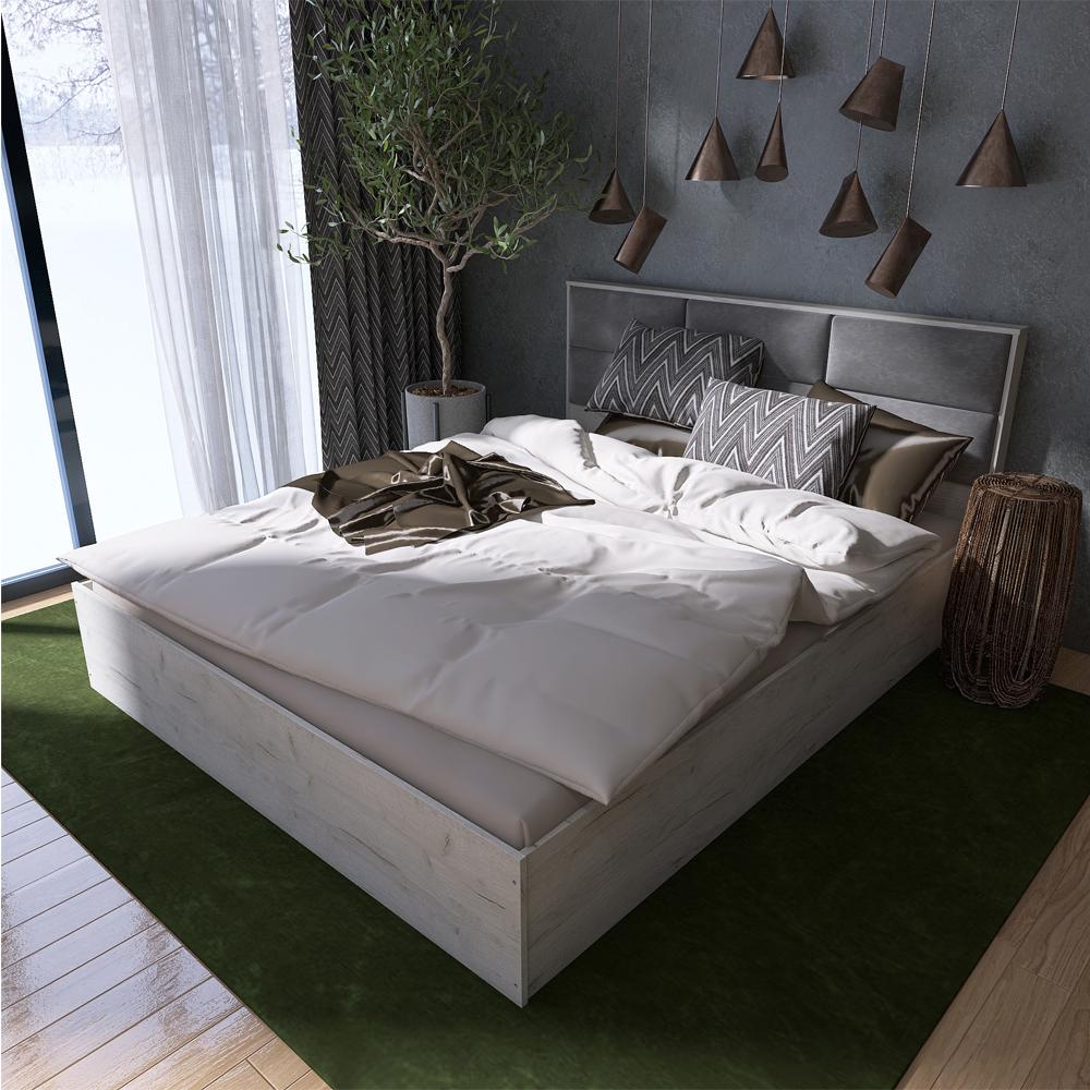 Кровать двуспальная Эверест КЛ-1600 Лайт 160х200 см Дуб крафт/Белый (EVR-071075)