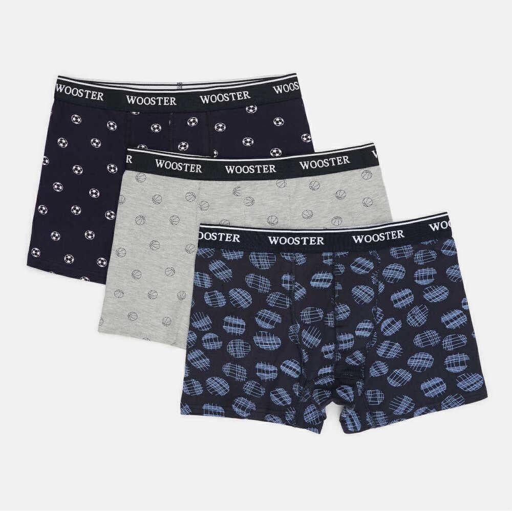 Труси чоловічі Wooster W-645 S 3 шт. Сірий/Темно-синій