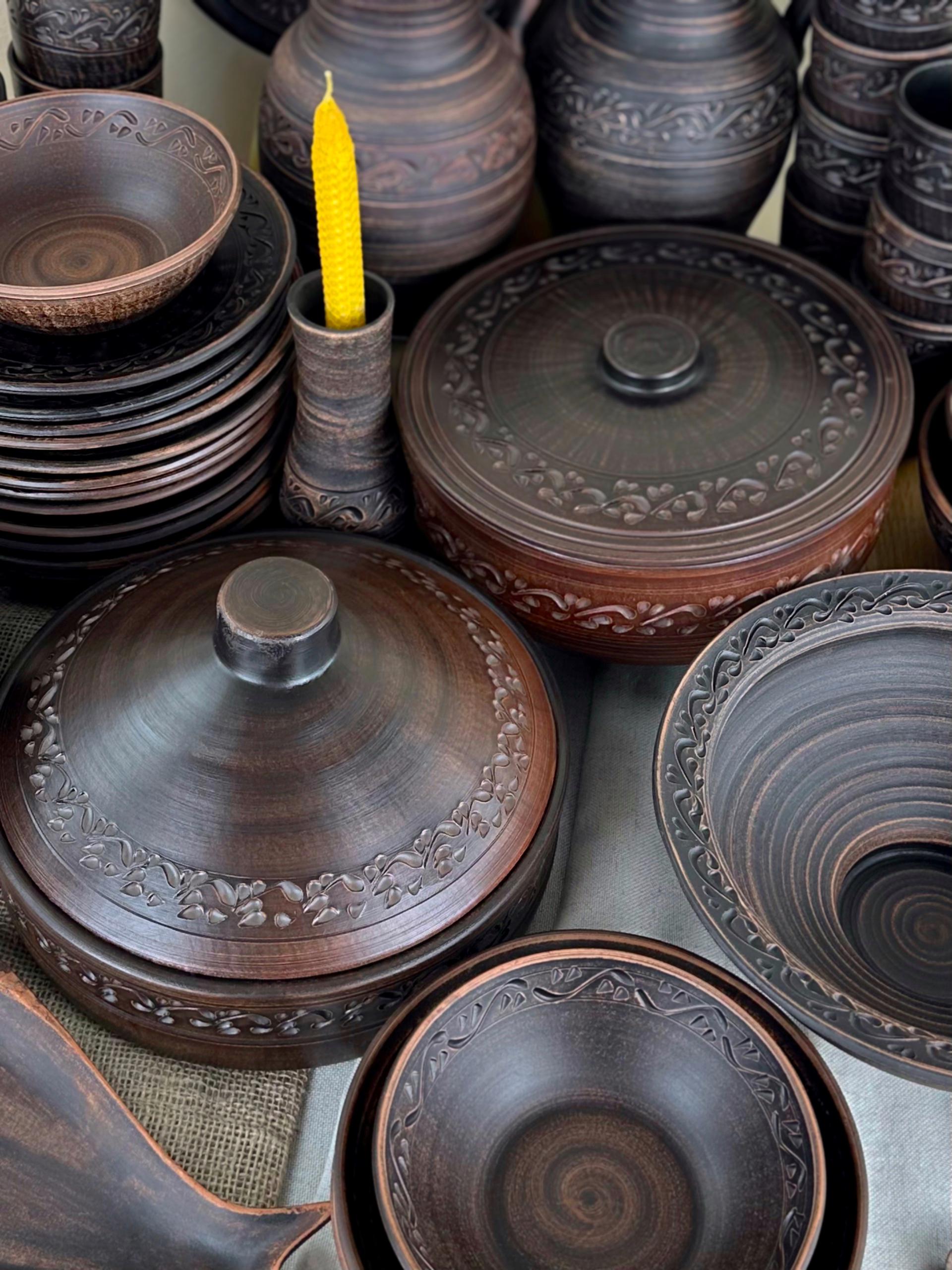 Набор керамической глиняной посуды Рождественский На Святвечер на 12 человек декор (3128-7) - фото 4 Набор керамической глиняной посуды Рождественский На Святвечер на 12 человек декор (3128-7) - фото 4