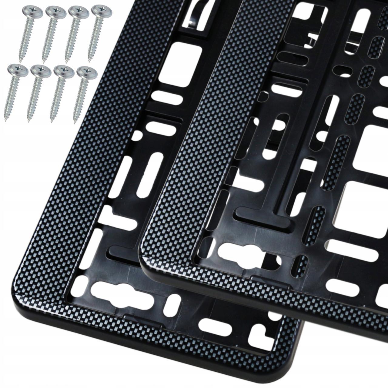 Рамки для номерного знака CARBON 2шт. и комплект 8 винтов (2377137293) - фото 2