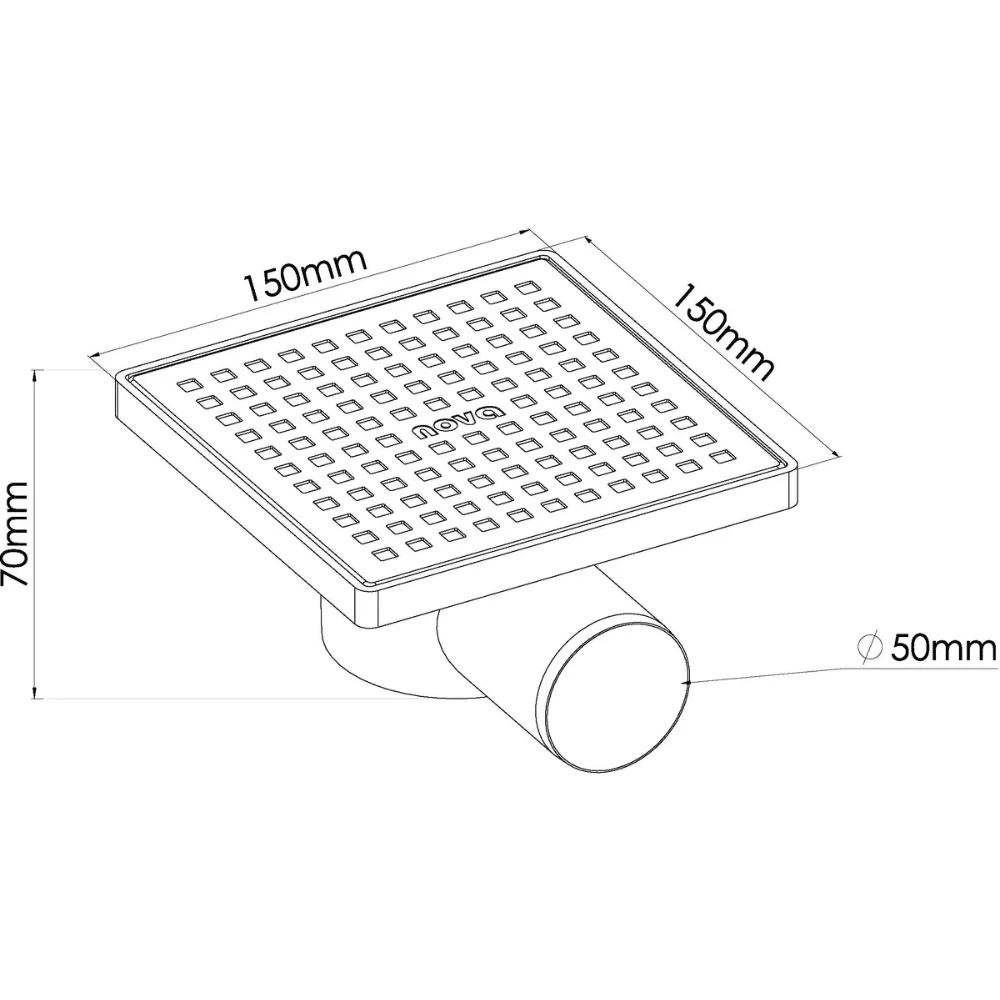 Душевой трап Nova 150x150 мм (5026) - фото 2