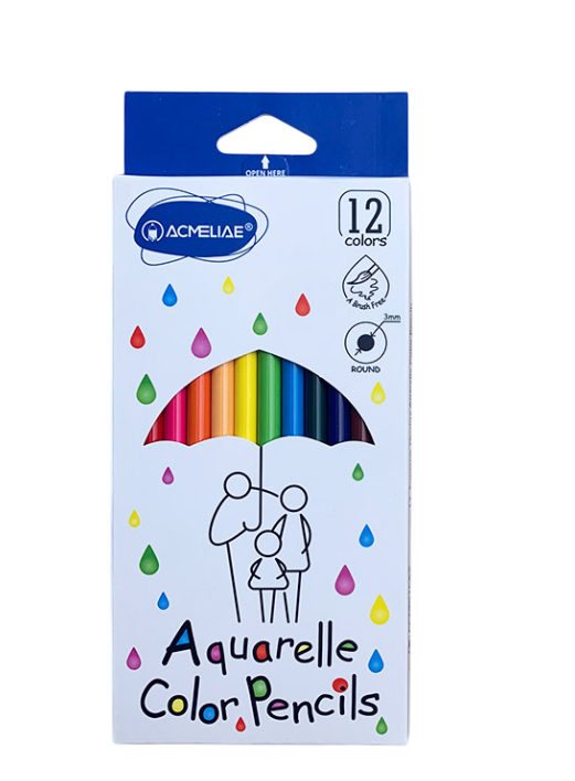 Олівці акварельні Acmeliae круглий корпус з пензликом 3 мм 12 кольорів (MTT-130808)