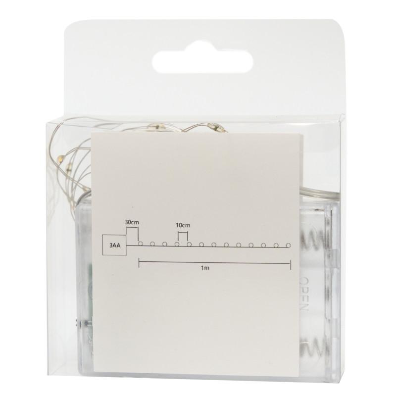 Гирлянда на батарейках 1 м 10LED теплый белый батарейки 3АА IP20 (720506) - фото 2 Гирлянда на батарейках 1 м 10LED теплый белый батарейки 3АА IP20 (720506) - фото 2