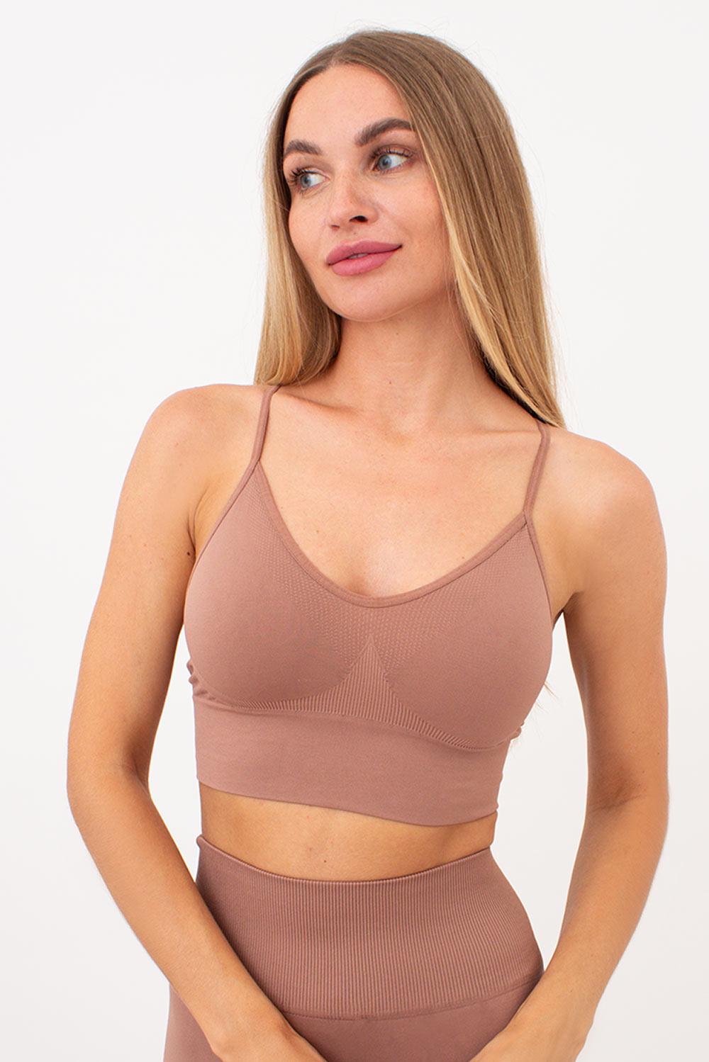 Топ жіночий Giulia FLEX TOP із мікрофібри безшовний S/M Brown-mokko (4823116930179)