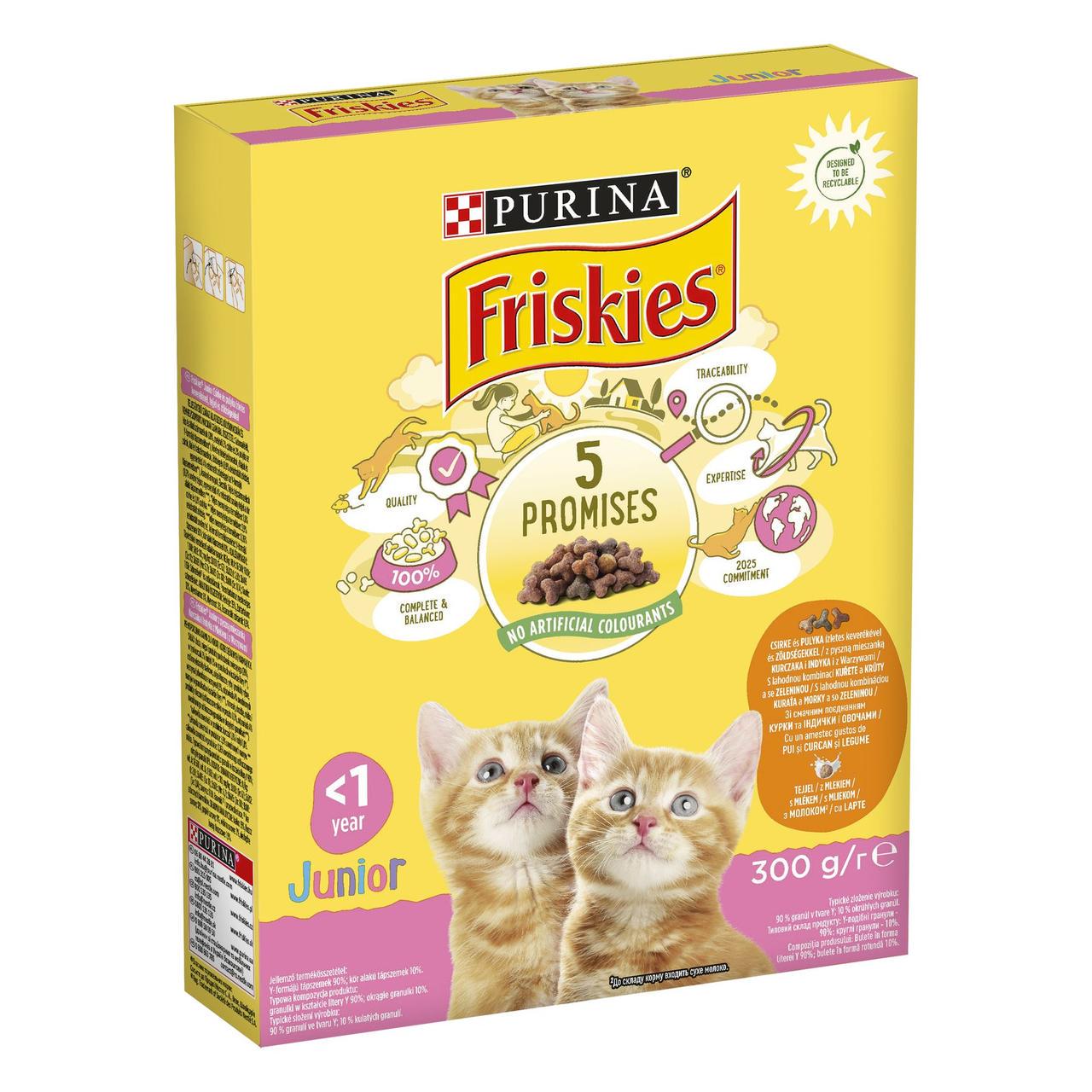 Сухий корм Friskies Junior для кошенят з куркою індичкою та овочами 300 г (7613031868360)