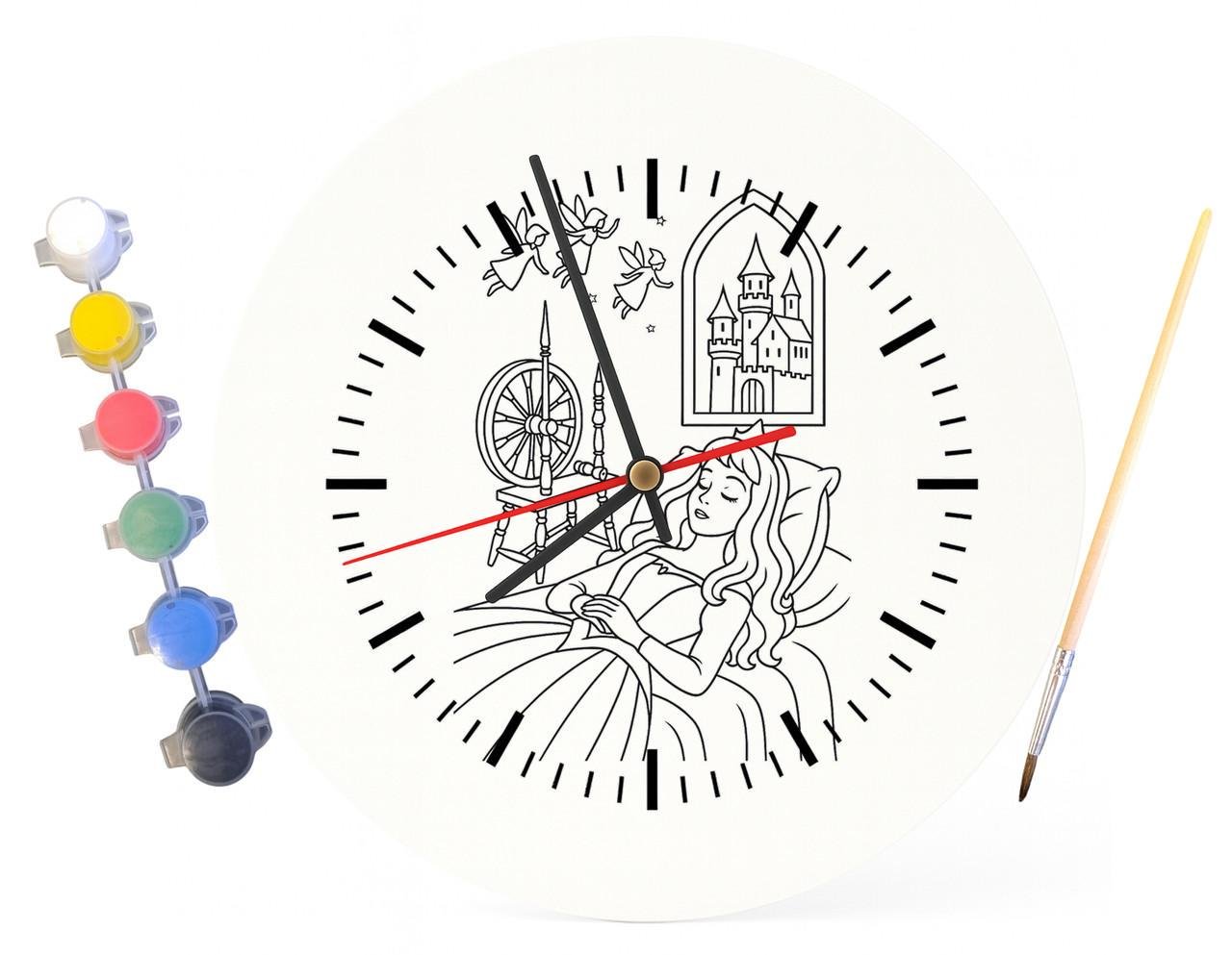 Дитячий набір для творчості годинник-розмальовка Спляча красуня за мотивами казки Шарля Перро 30 см (Г0007) - фото 3 Дитячий набір для творчості годинник-розмальовка Спляча красуня за мотивами казки Шарля Перро 30 см (Г0007) - фото 3