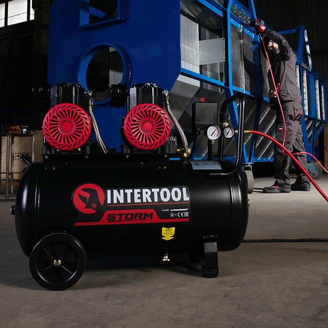 Компресор Intertool безмасляний 4 циліндра 50 л 2х1,1 кВт 220 В 8 aтм 400 л/хв. 2800 об/хв. (PT-0030) - фото 9