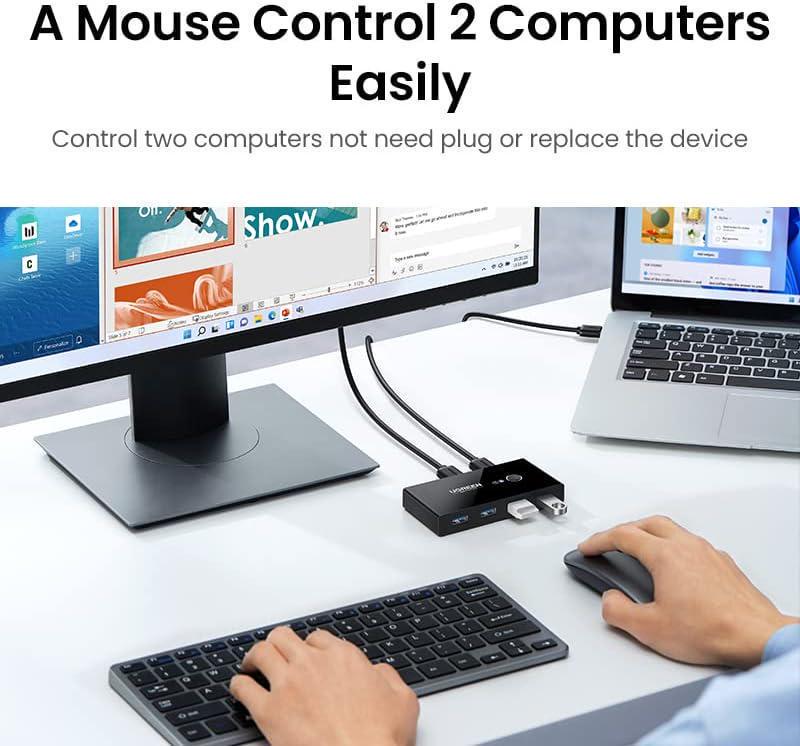 Перемикач KVM UGREEN USB 2.0 4-портовий з кабелями 480 Мбіт/с Чорний (30767) - фото 5 Перемикач KVM UGREEN USB 2.0 4-портовий з кабелями 480 Мбіт/с Чорний (30767) - фото 5