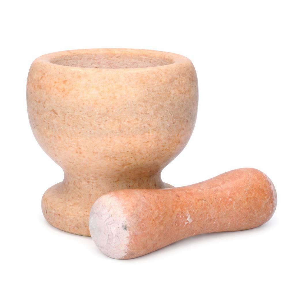 Ступка мраморная с пестиком для измельчения и перетирания специй Бежевый (ae1f04d4)