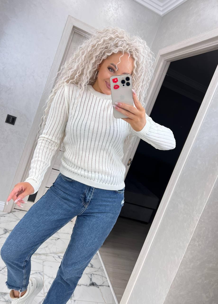 Свитер женский Эмилия р. 42-48 Молочный (311-нс) - фото 8