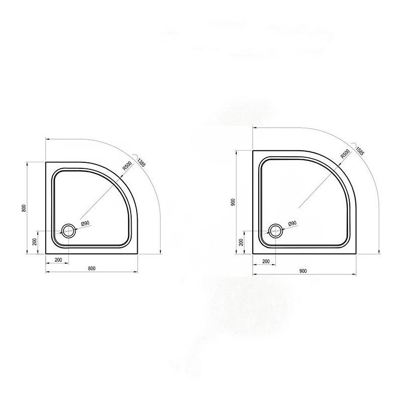 Поддон для душа Ravak Elipso Pro Chrome XA244401010 из полукруглого композита 80x80x3 см (83833) - фото 2