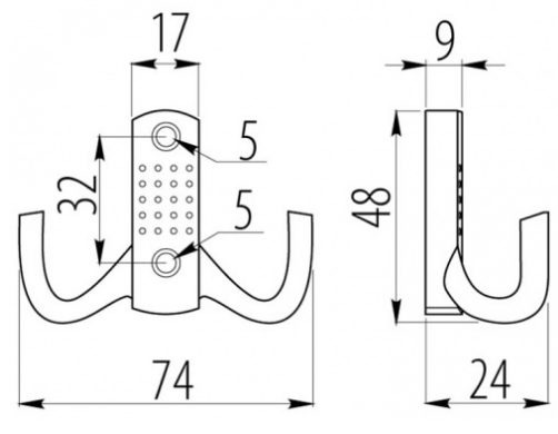 Крючок для одежды настенный GTV B0-K23 металлический Античная латунь (24788224) - фото 4 Крючок для одежды настенный GTV B0-K23 металлический Античная латунь (24788224) - фото 4