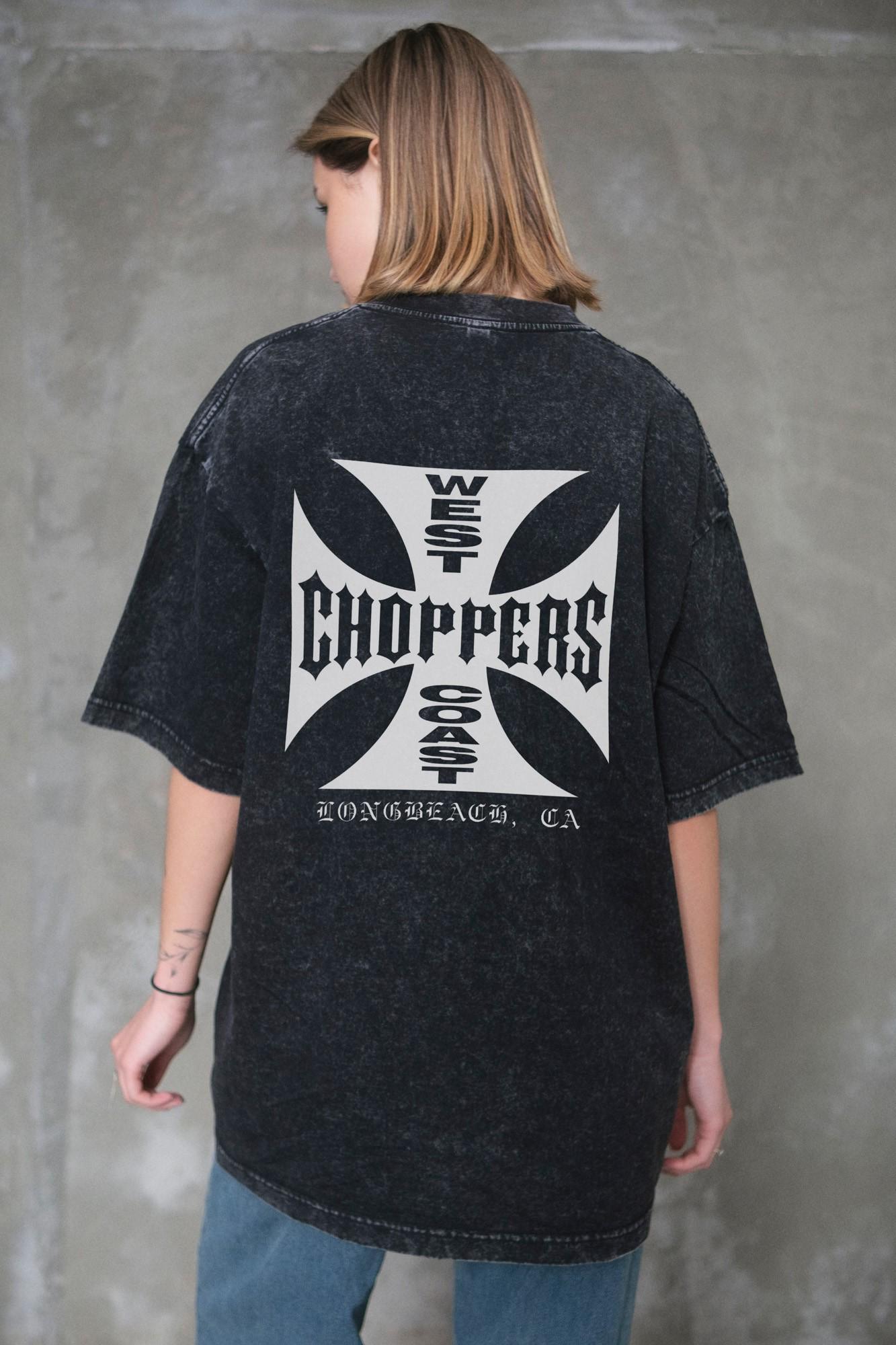 Футболка женская оверсайз Without Washed вываренная с принтом Choppers L/XL Black (L8049621)