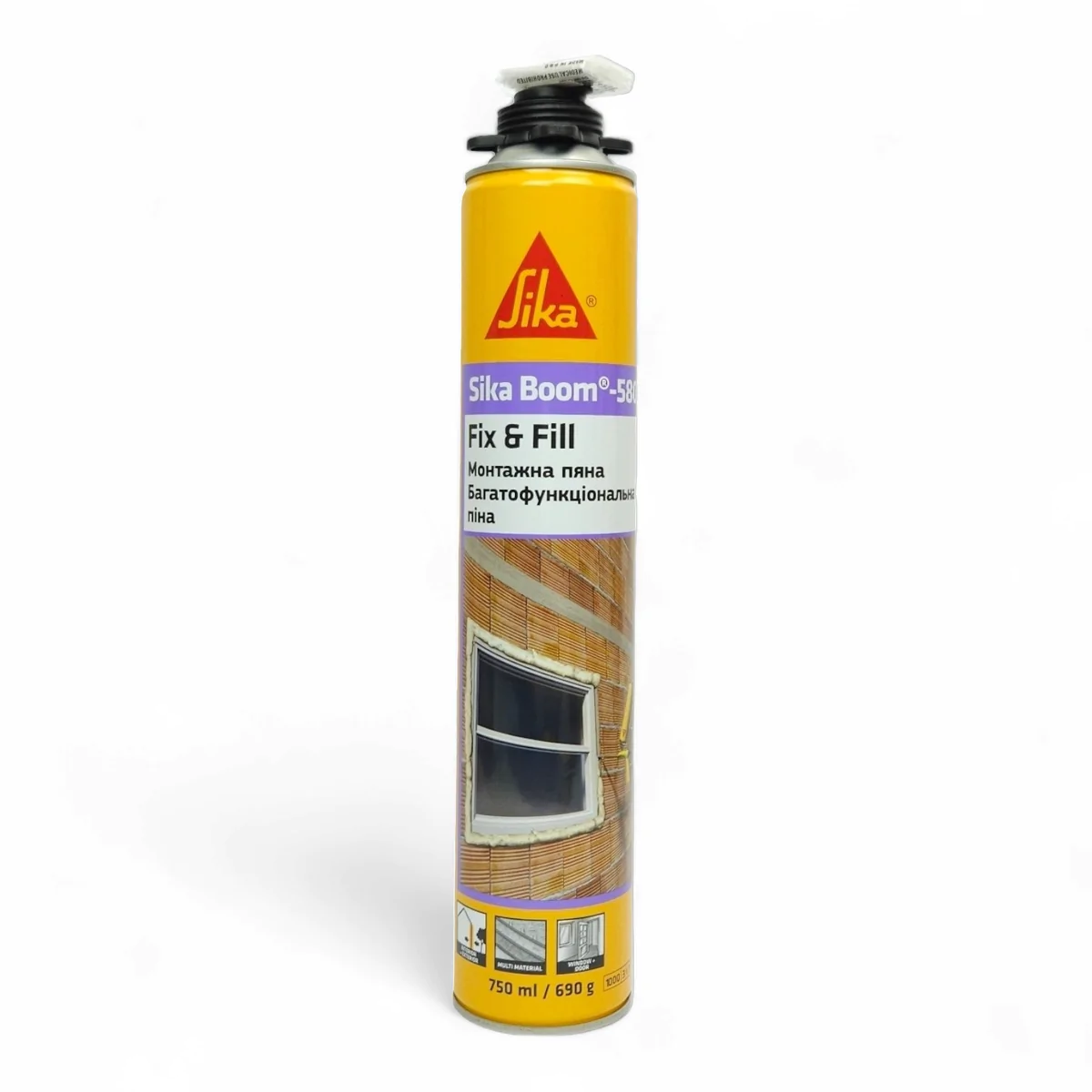 Піна монтажна професійна універсальна Sika Sika Boom-580 Fix & Fill під пістолет балон 750 мл