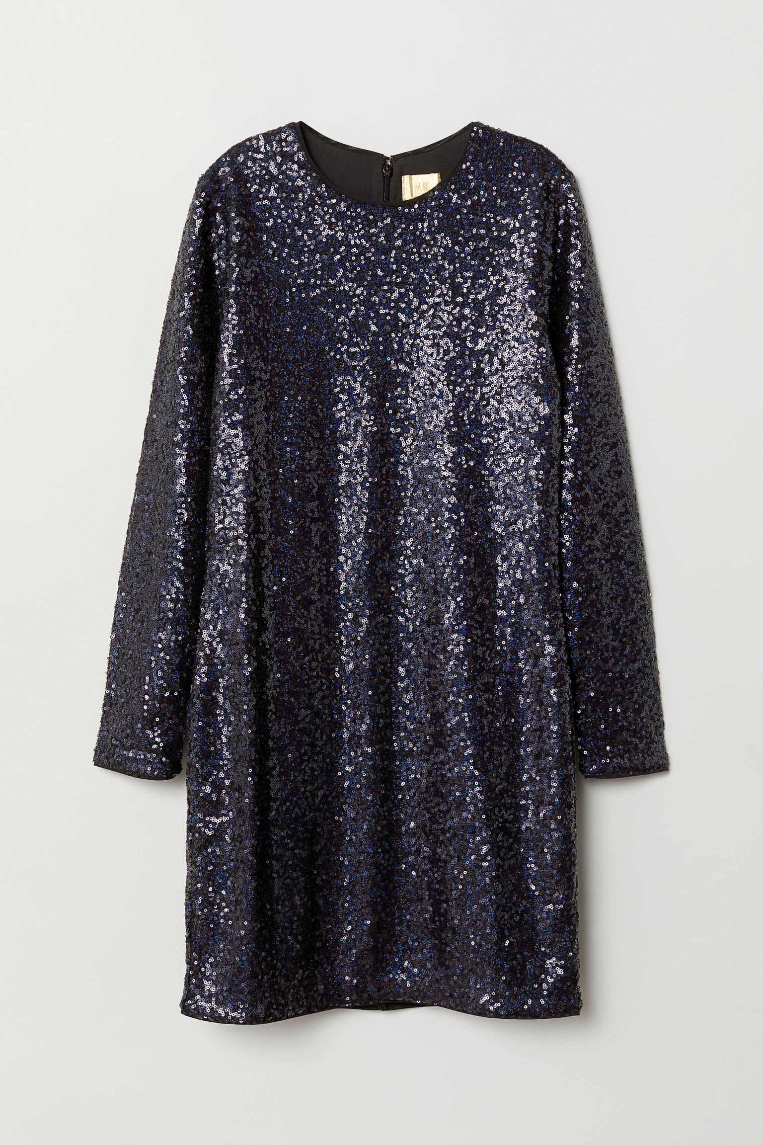 Платье с пайетками р. 38 Темно-синий (6827588dlog)