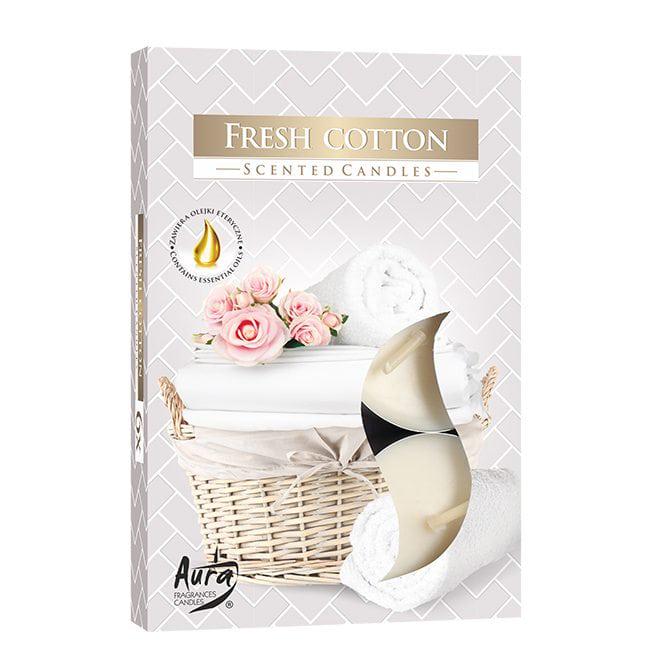 Свеча чайная таблетка ароматическая Flora Bispol Хлопок D-3,9 см 6 шт. (27546)