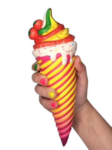 Антистресс игрушка сквиш Мороженое рожок 20 см Желто-красный микс - фото 2 Антистресс игрушка сквиш Мороженое рожок 20 см Желто-красный микс - фото 2