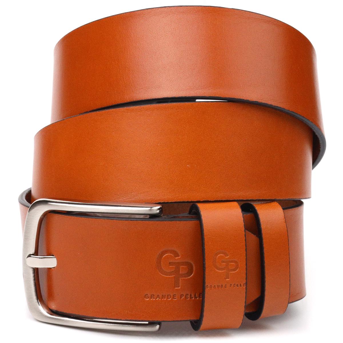 Ремінь шкіряний чоловічий GRANDE PELLE Leather Belt 21473 Рудий (10847248)