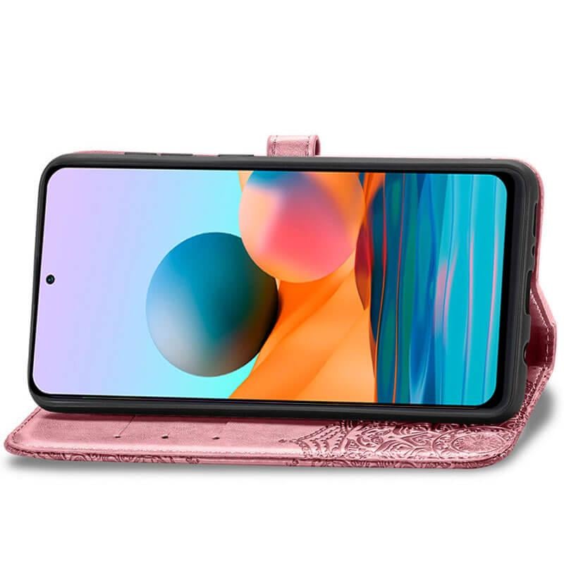 Кожаный чехол (книжка) Art Case с визитницей для Xiaomi Redmi Note 10 Pro / 10 Pro Max Розовый - фото 3