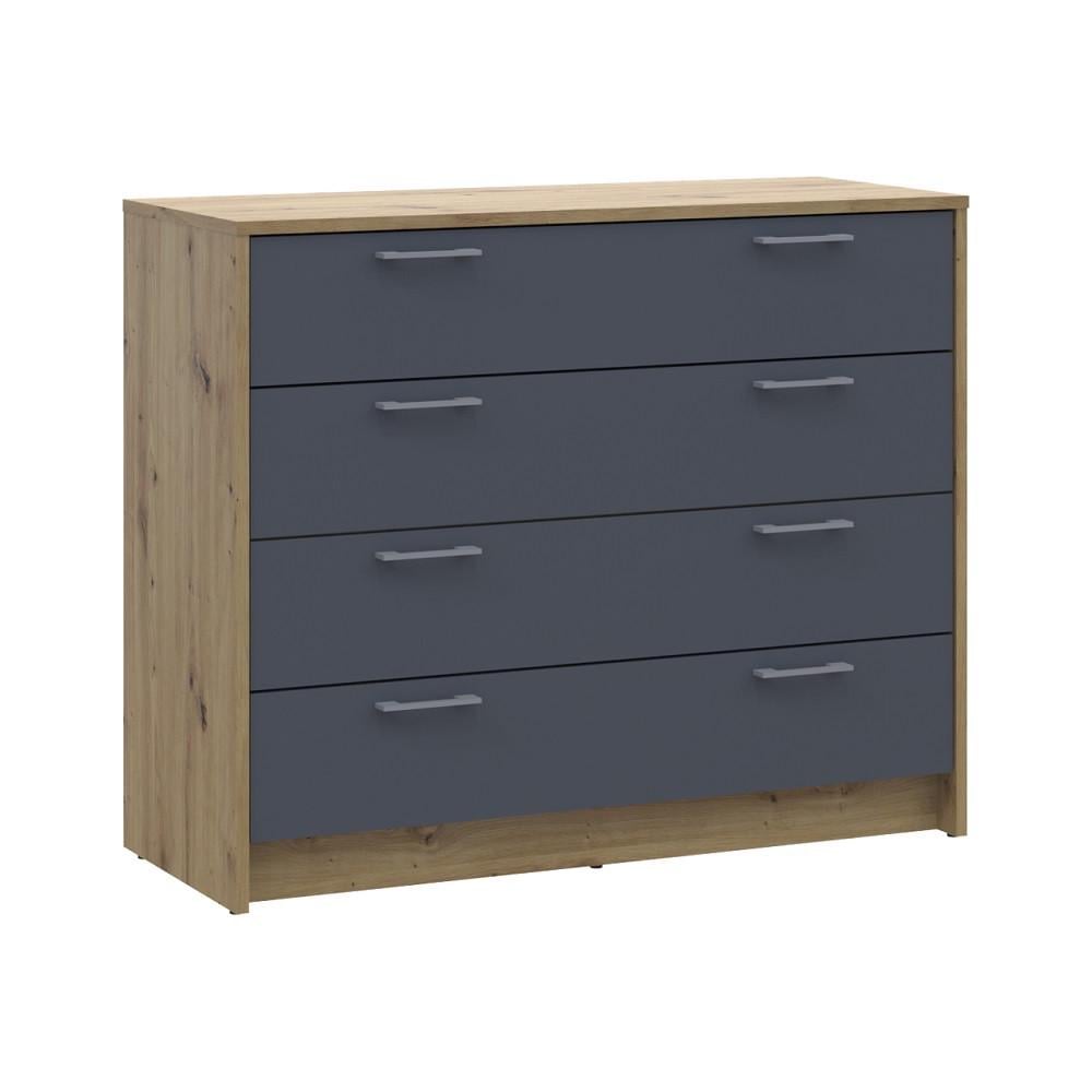 Комод Doros Ронди 4 ящика 100х40х82 см Дуб Артизан/Графит (DRS-011781 41516186) - фото 4