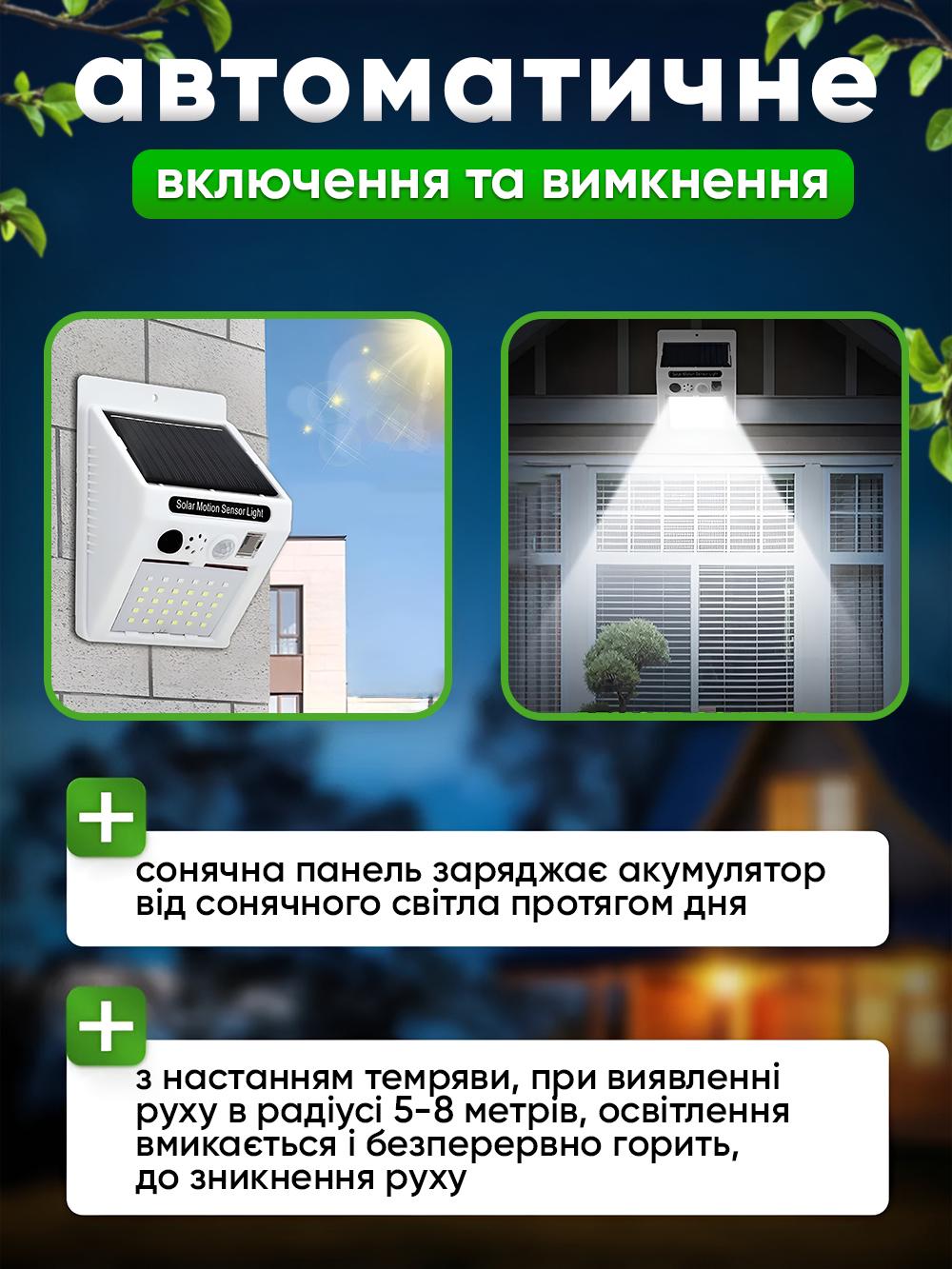 Светильник уличный Andowl Q-666X1 с датчиком движения сигнализацией на солнечном аккумуляторе 3в1 Белый (f1a4d46e) - фото 6