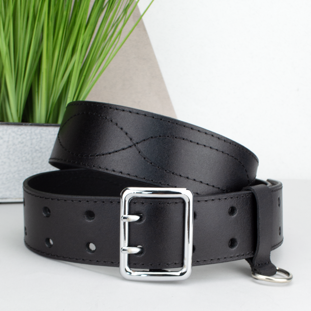 Ремень мужской кожаный JK-5080 широкий 120 см Черный (2315092576)