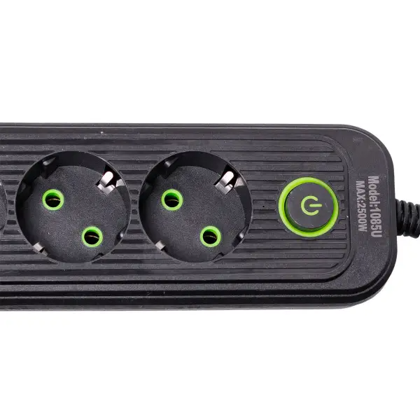 Фильтр-удлинитель сетевой EURO 4 розетки 3 USB 2,8 м Черный (HP-5-13MF) - фото 6 Фильтр-удлинитель сетевой EURO 4 розетки 3 USB 2,8 м Черный (HP-5-13MF) - фото 6